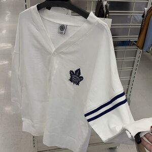 NHL Cardigan with Blue Stripes maple leafs canada 100% Cotton NEW